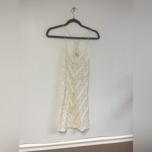 Intimately Free People White Stretch Lace Nightie Mini Dress Cotton size X-Small